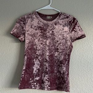Free People Pink Velvet T Shirt